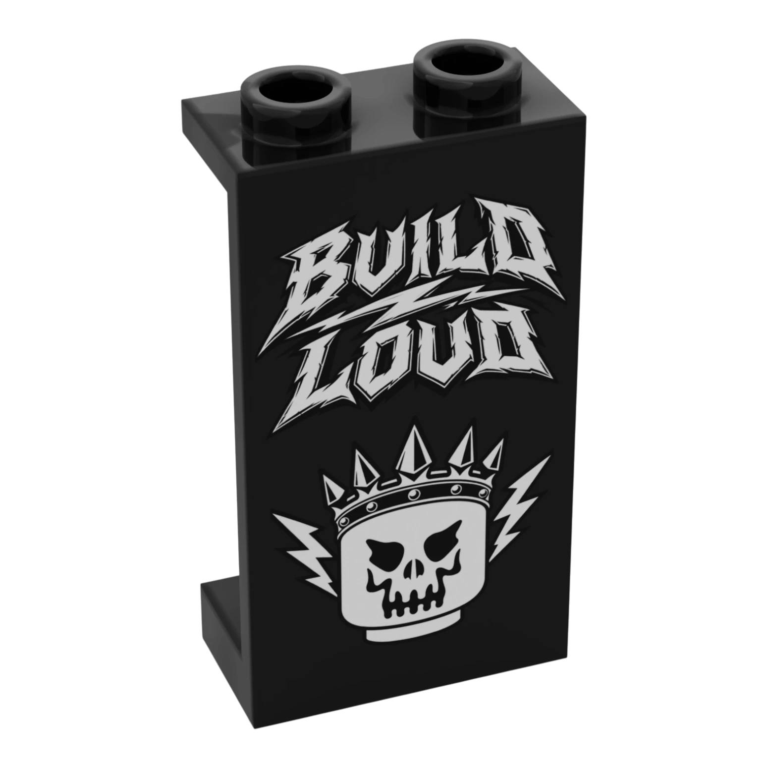 Bedrucktes LEGO® Panel 1x2x3 - Rock & Metal 'Build Loud'