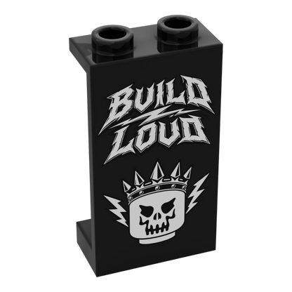 Bedrucktes LEGO® Panel 1x2x3 - Rock & Metal 'Build Loud'