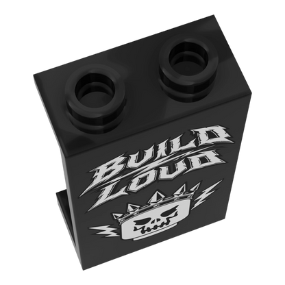 Bedrucktes LEGO® Panel 1x2x3 - Rock & Metal 'Build Loud'