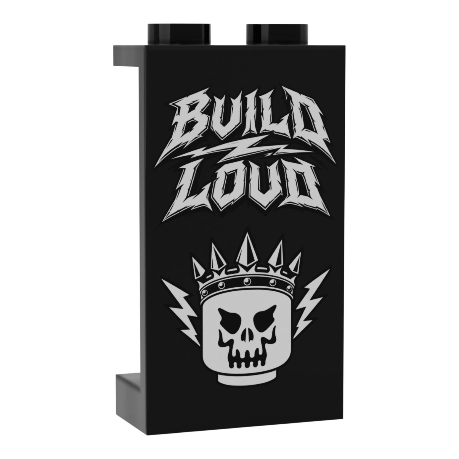 Bedrucktes LEGO® Panel 1x2x3 - Rock & Metal 'Build Loud'