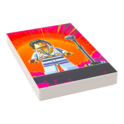 Bedruckte LEGO® Fliese 2x3 - Popstar Pop Art Nr. 15