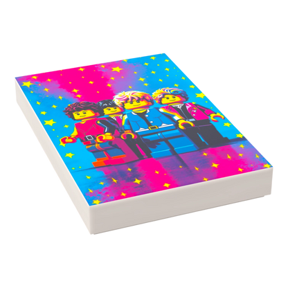 Bedruckte LEGO® Fliese 2x3 - Popstar Pop Art Nr. 4