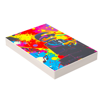 Bedruckte LEGO® Fliese 2x3 - Popstar Pop Art Nr. 12