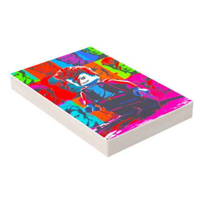 Bedruckte LEGO® Fliese 2x3 - Popstar Pop Art Nr. 7