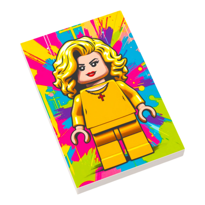 Bedruckte LEGO® Fliese 2x3 - Popstar Pop Art Nr. 6