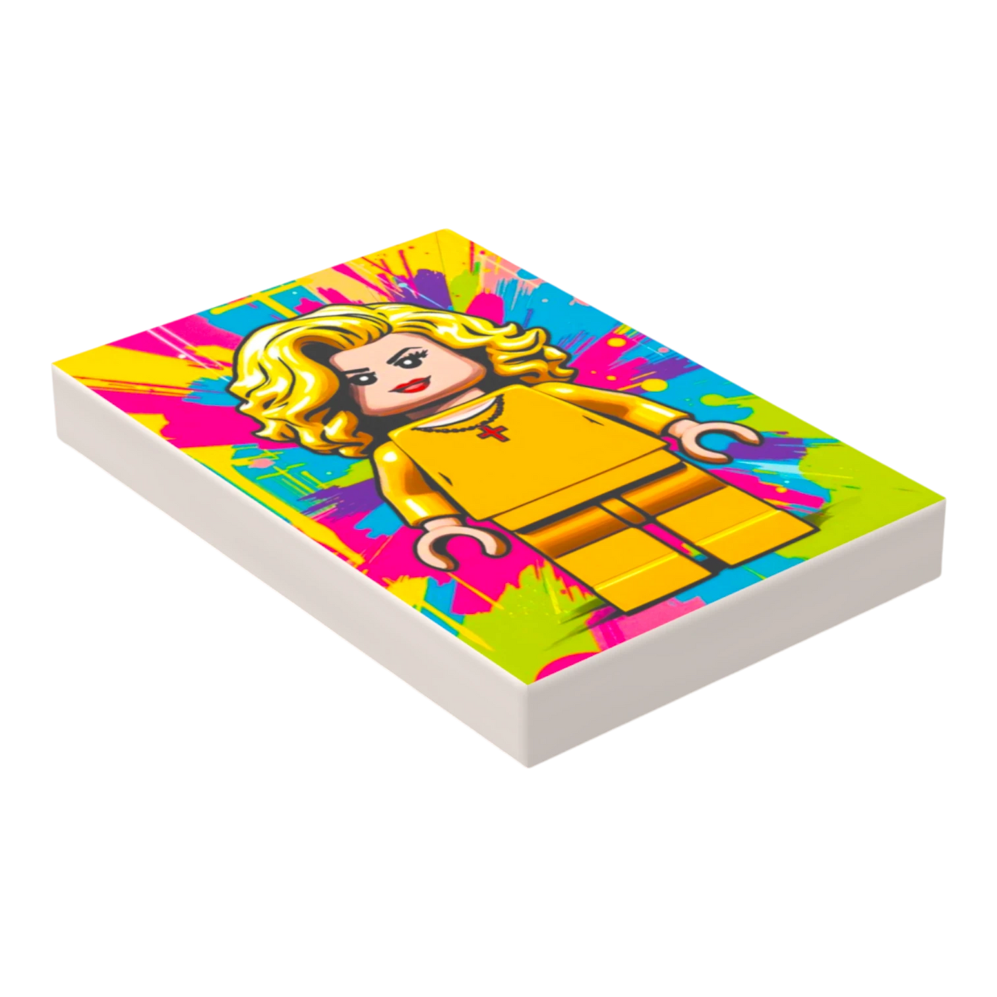 Bedruckte LEGO® Fliese 2x3 - Popstar Pop Art Nr. 6