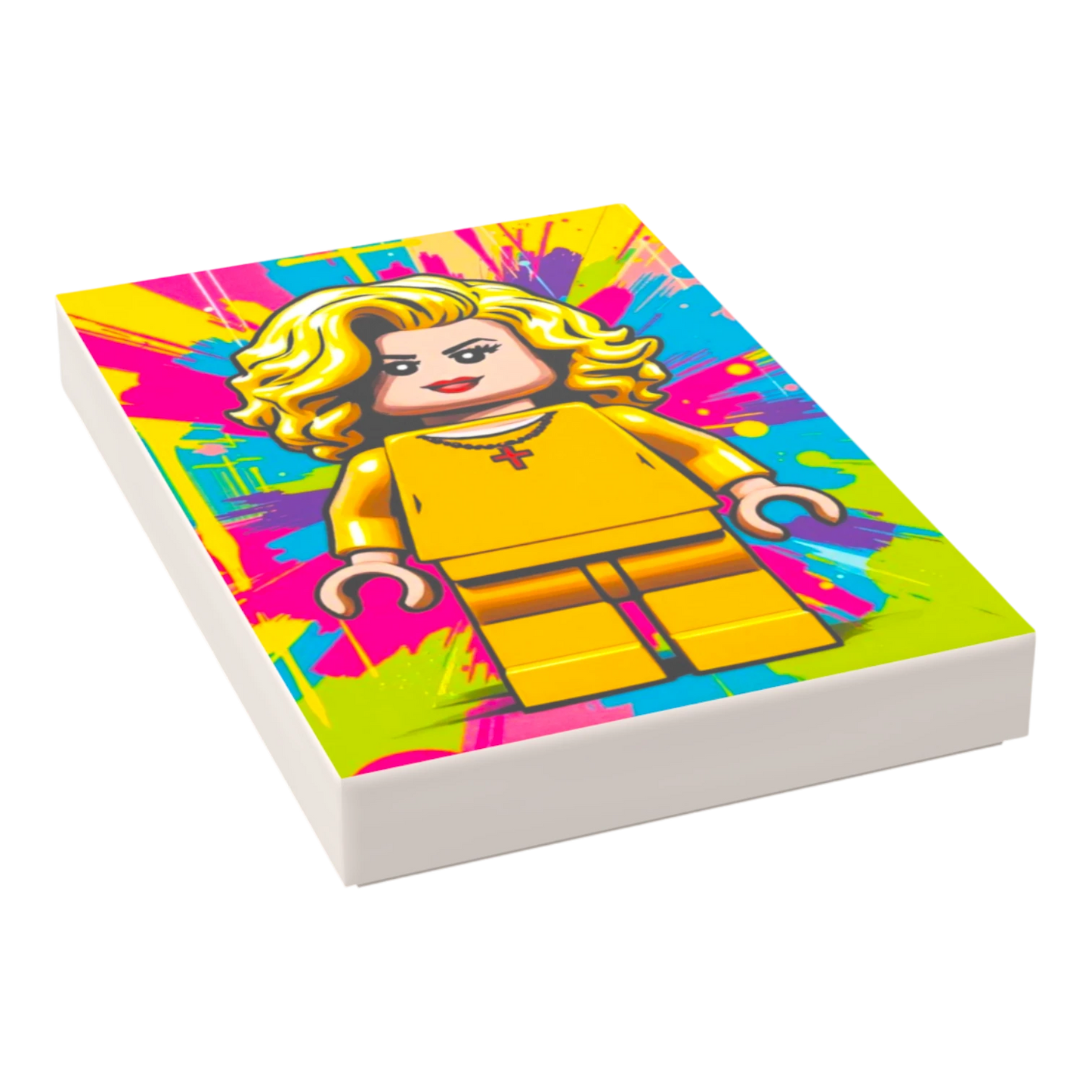 Bedruckte LEGO® Fliese 2x3 - Popstar Pop Art Nr. 6