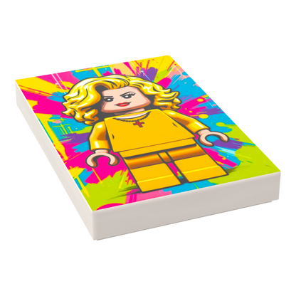 Bedruckte LEGO® Fliese 2x3 - Popstar Pop Art Nr. 6