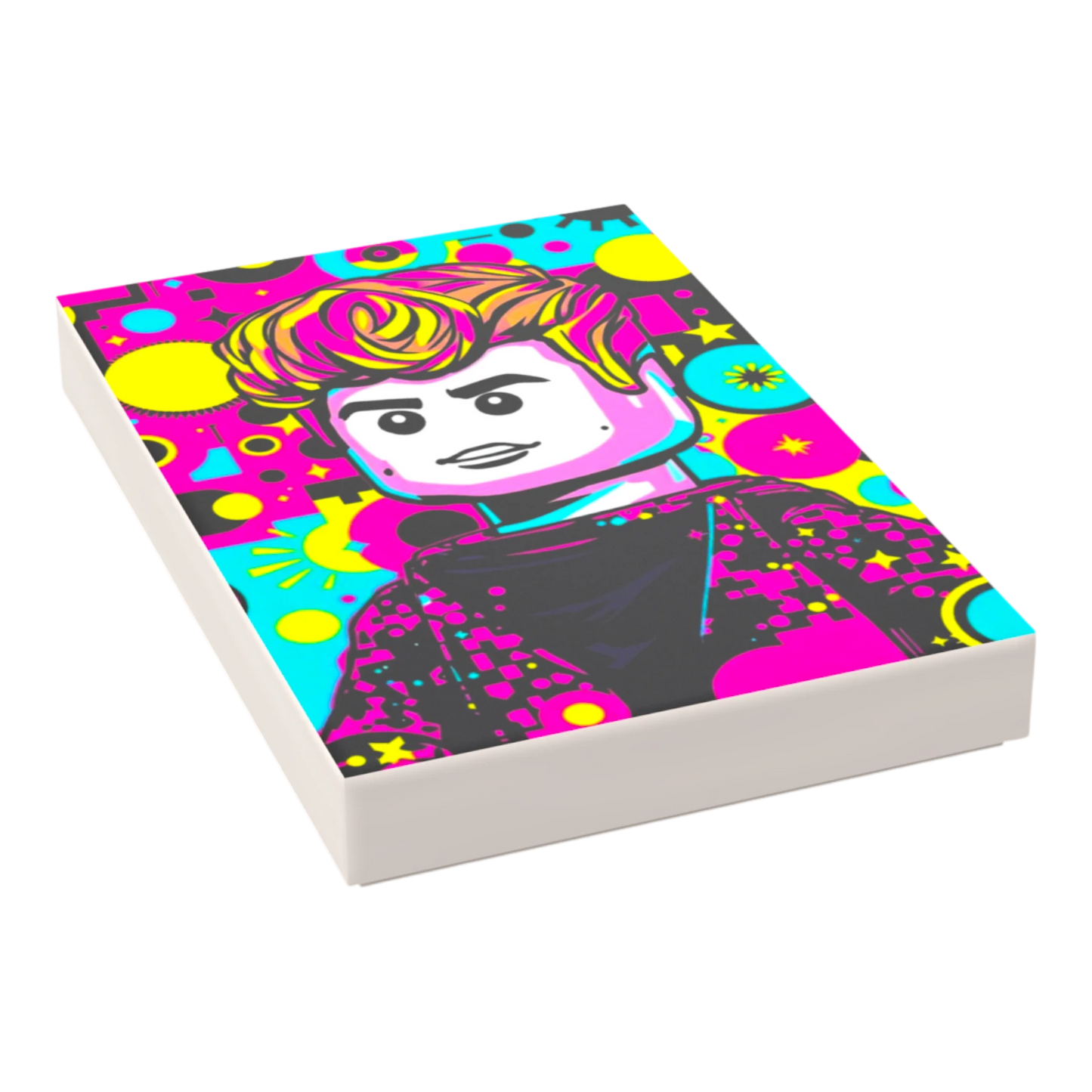 Bedruckte LEGO® Fliese 2x3 - Popstar Pop Art Nr. 9