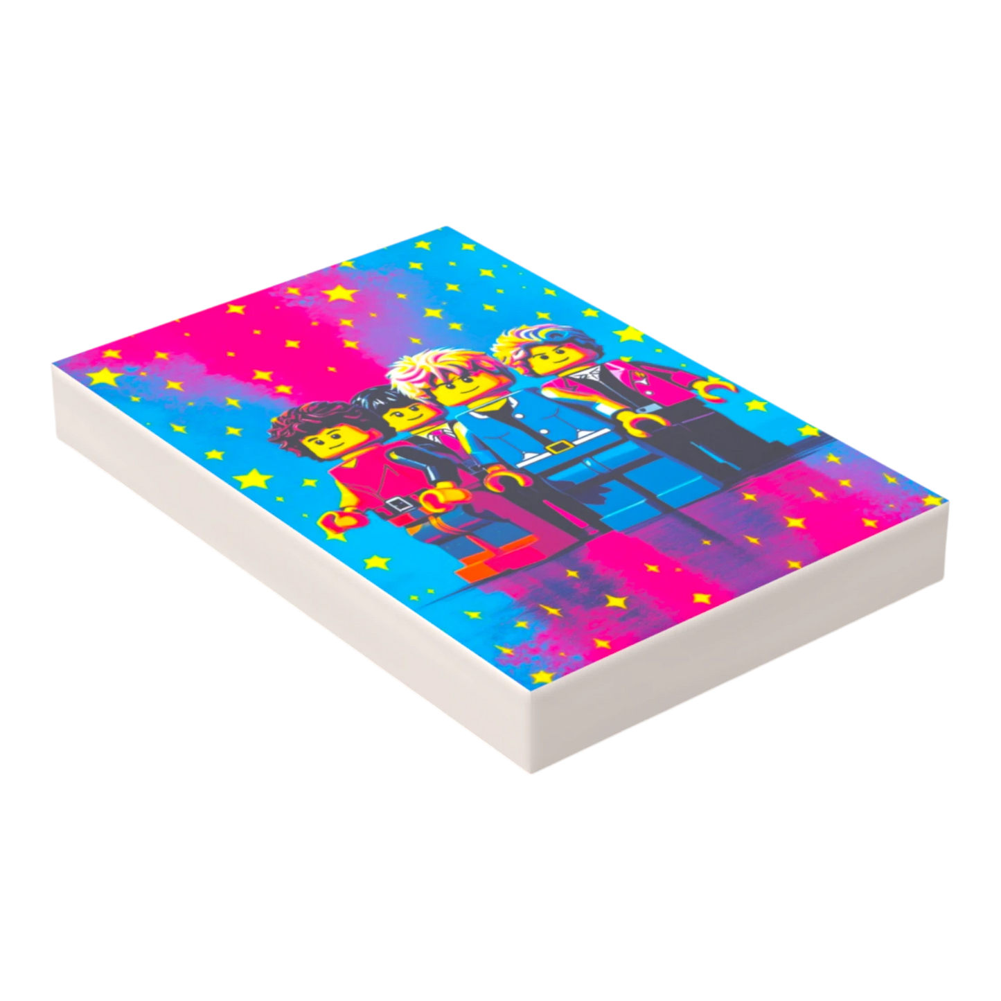 Bedruckte LEGO® Fliese 2x3 - Popstar Pop Art Nr. 4