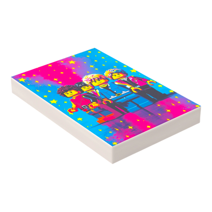 Bedruckte LEGO® Fliese 2x3 - Popstar Pop Art Nr. 4