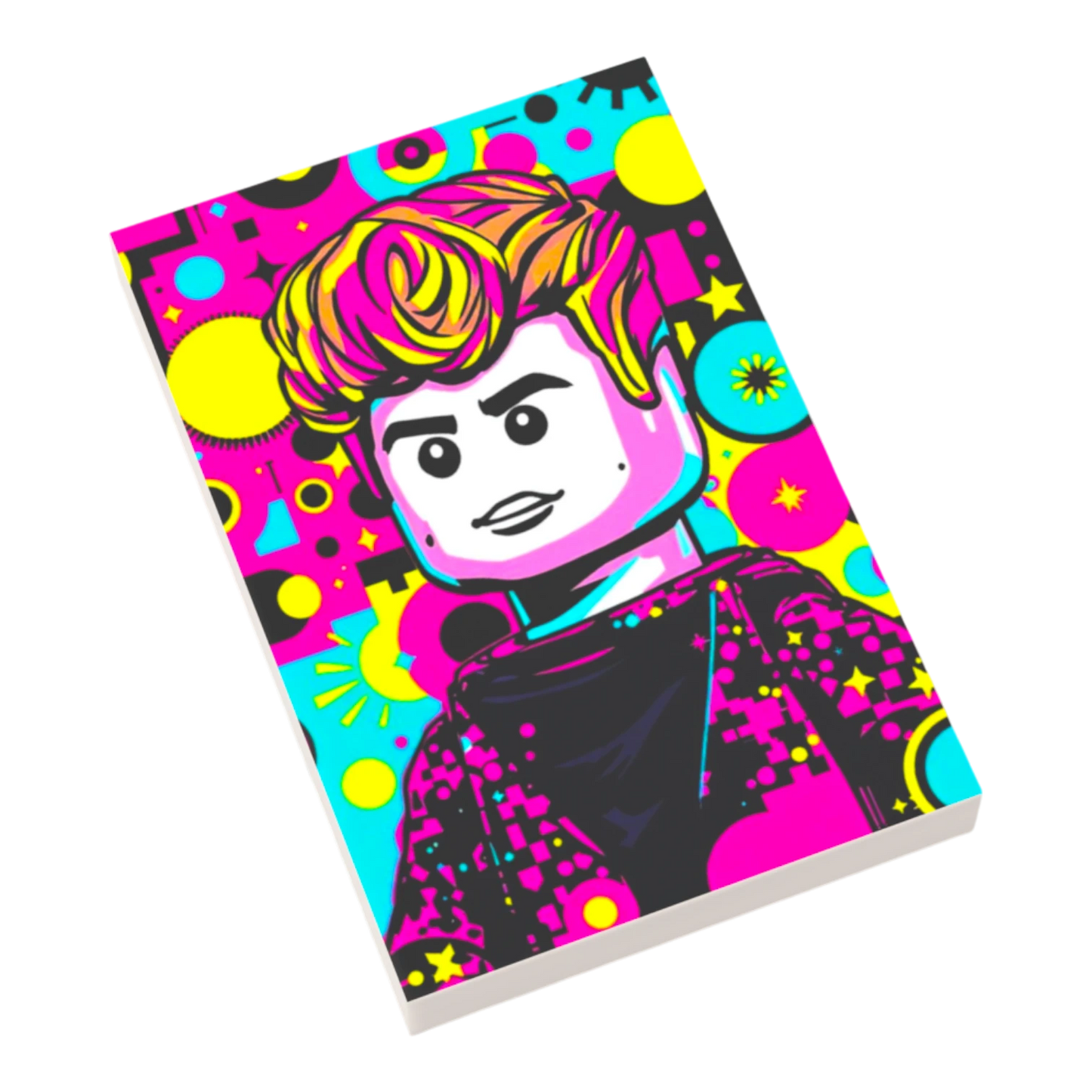 Bedruckte LEGO® Fliese 2x3 - Popstar Pop Art Nr. 9