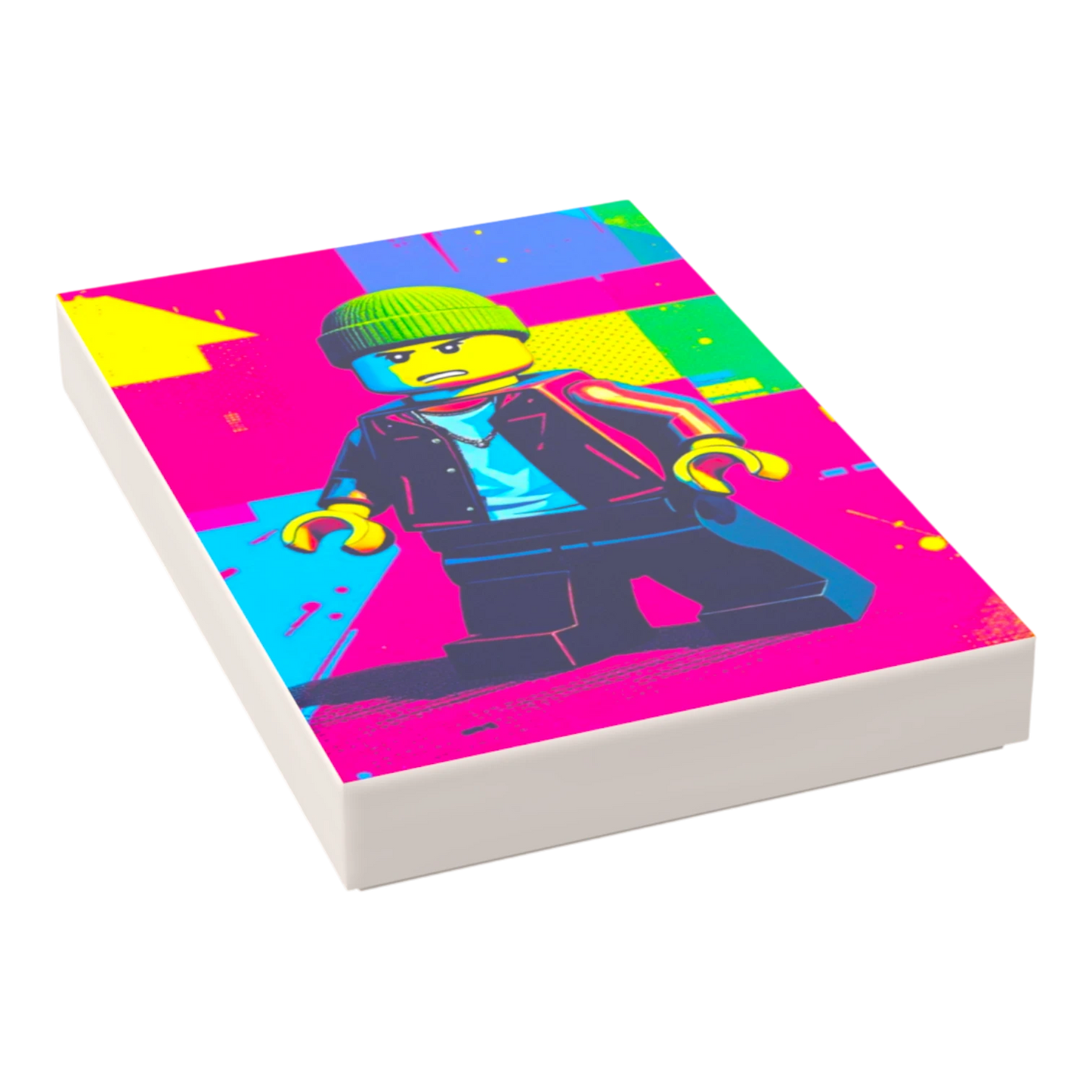 Bedruckte LEGO® Fliese 2x3 - Popstar Pop Art Nr. 16