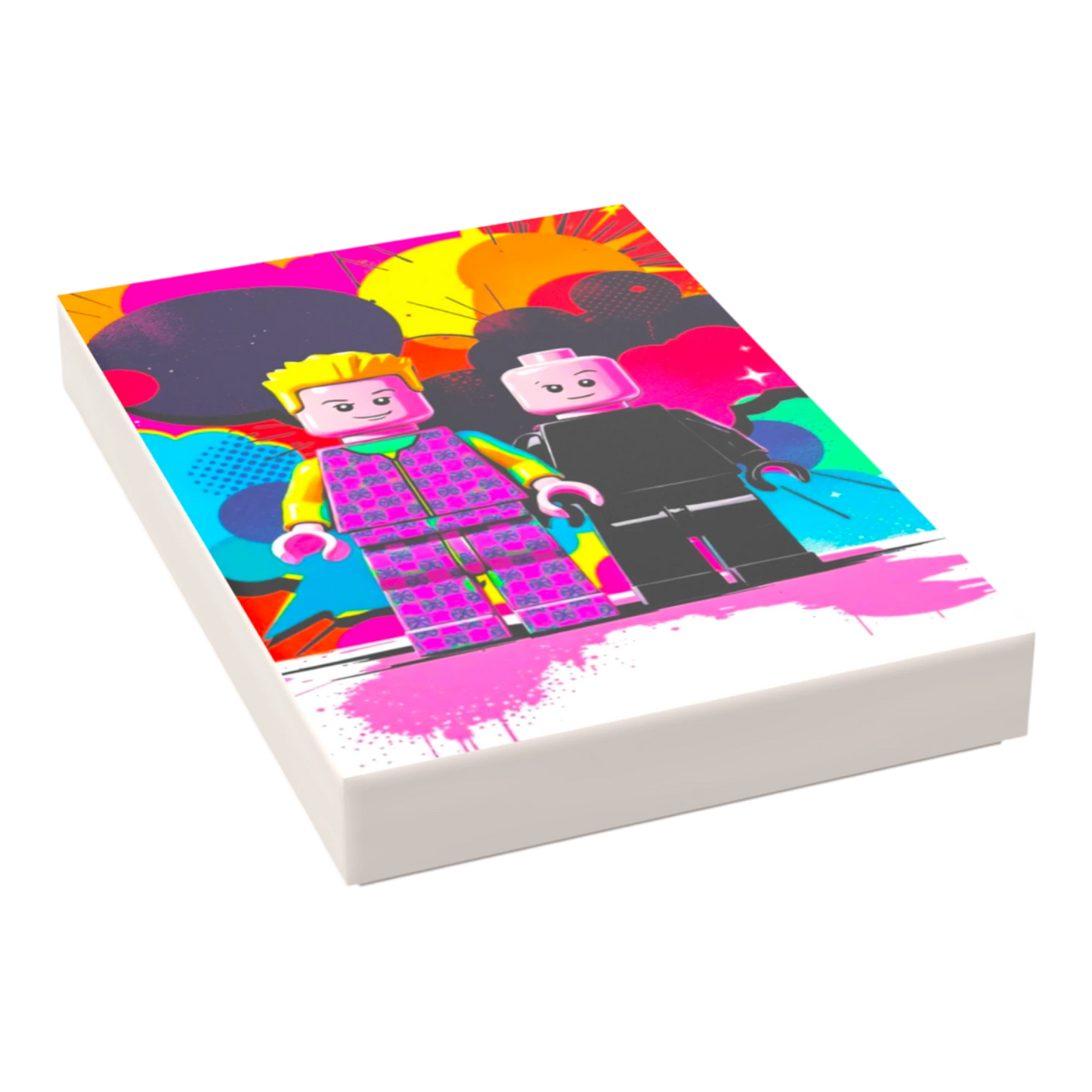 Bedruckte LEGO® Fliese 2x3 - Popstar Pop Art Nr. 20