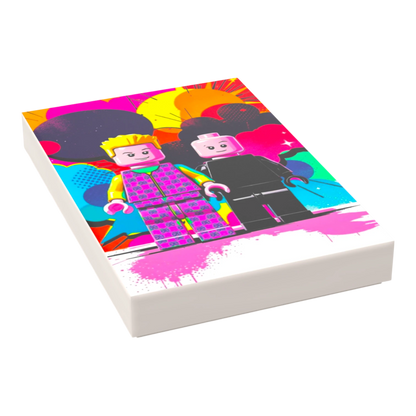Bedruckte LEGO® Fliese 2x3 - Popstar Pop Art Nr. 20