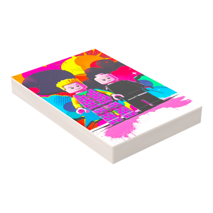 Bedruckte LEGO® Fliese 2x3 - Popstar Pop Art Nr. 20