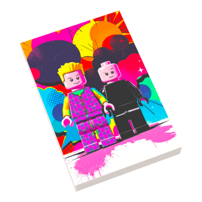 Bedruckte LEGO® Fliese 2x3 - Popstar Pop Art Nr. 20