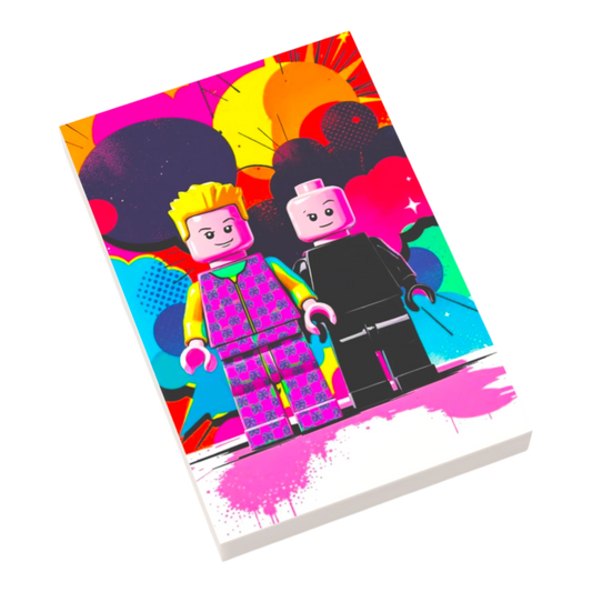 Bedruckte LEGO® Fliese 2x3 - Popstar Pop Art Nr. 20