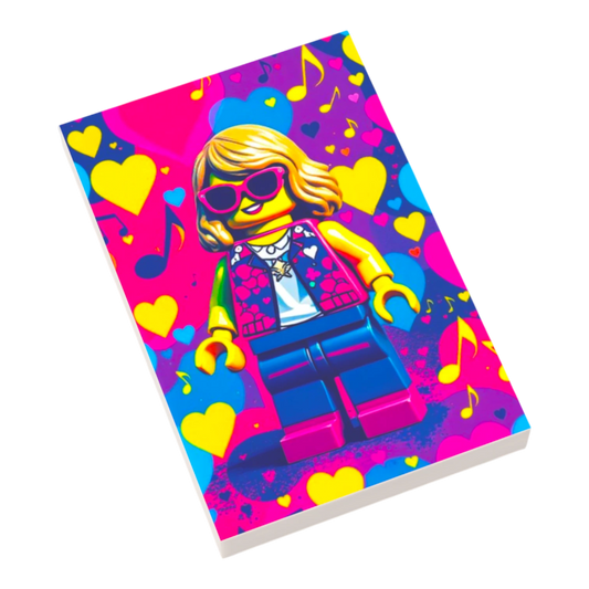 Bedruckte LEGO® Fliese 2x3 - Popstar Pop Art Nr. 1