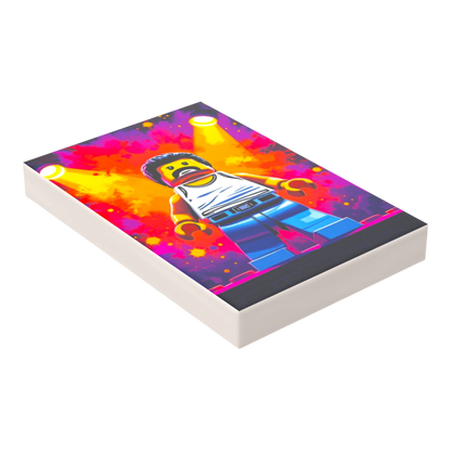 Bedruckte LEGO® Fliese 2x3 - Popstar Pop Art Nr. 18