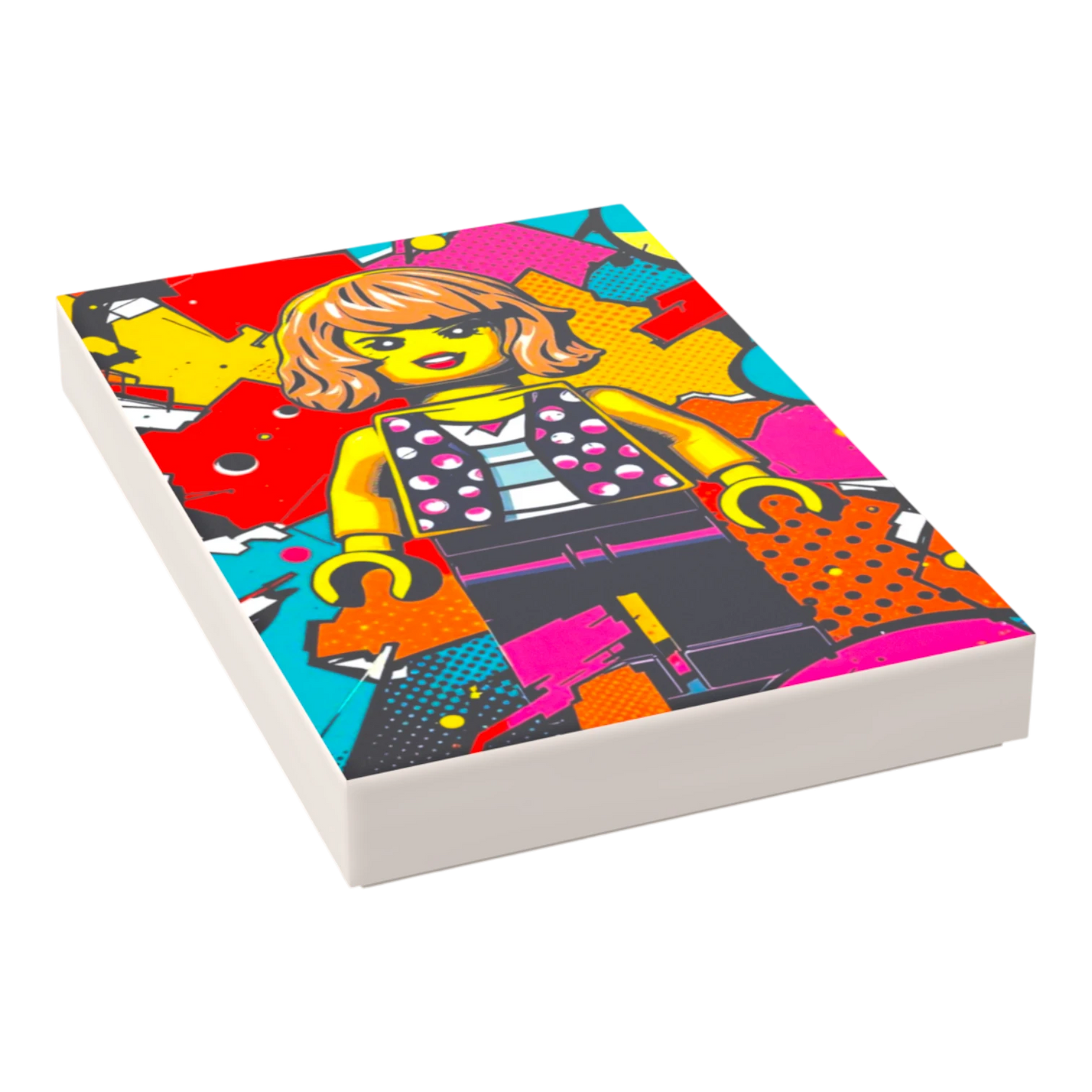 Bedruckte LEGO® Fliese 2x3 - Popstar Pop Art Nr. 3