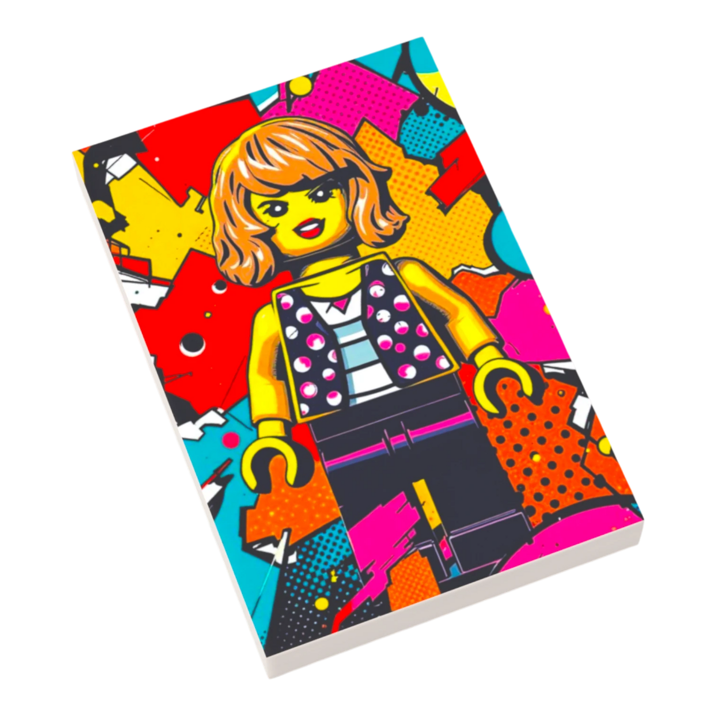 Bedruckte LEGO® Fliese 2x3 - Popstar Pop Art Nr. 3
