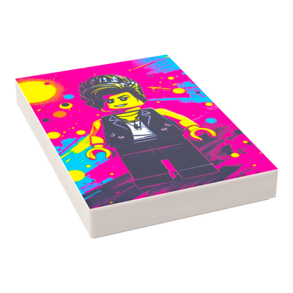 Bedruckte LEGO® Fliese 2x3 - Popstar Pop Art Nr. 11