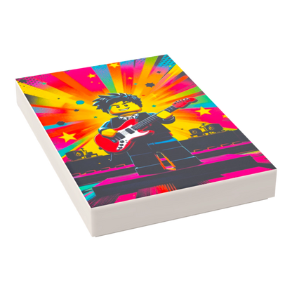 Bedruckte LEGO® Fliese 2x3 - Popstar Pop Art Nr. 2