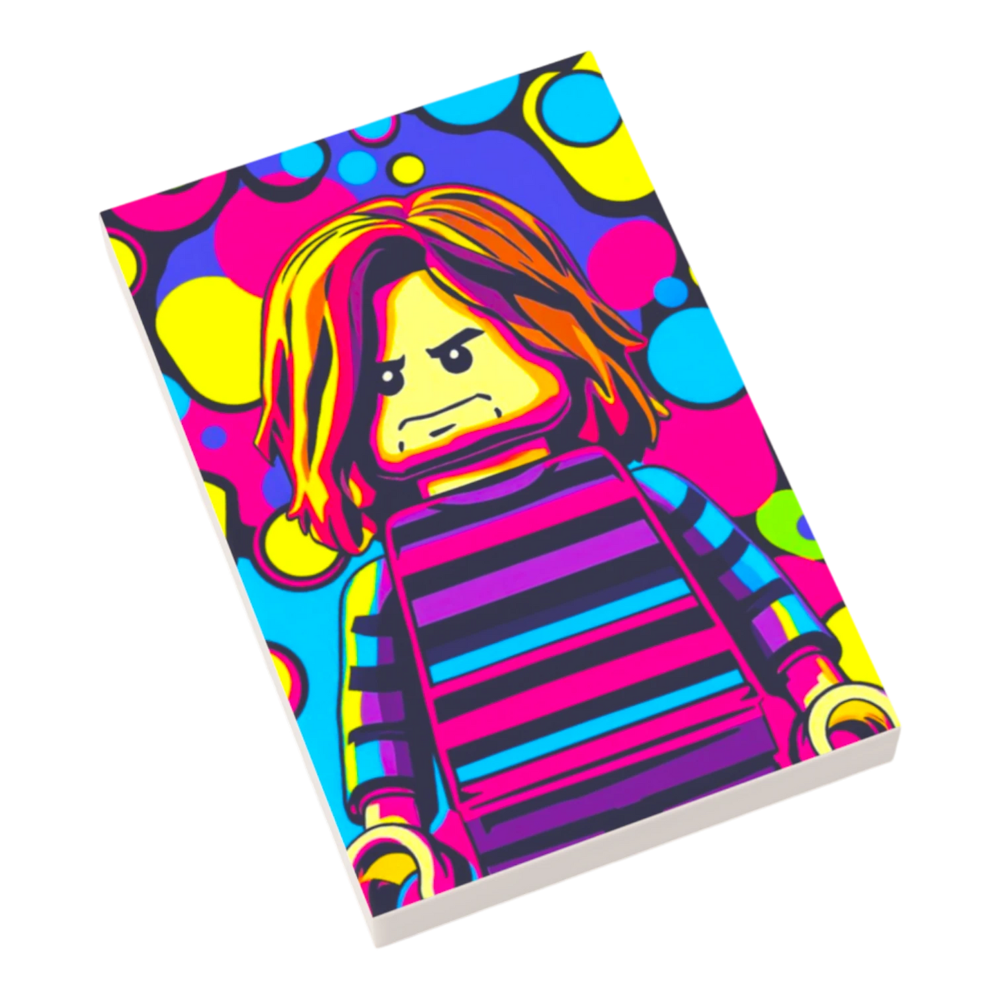 Bedruckte LEGO® Fliese 2x3 - Popstar Pop Art Nr. 10