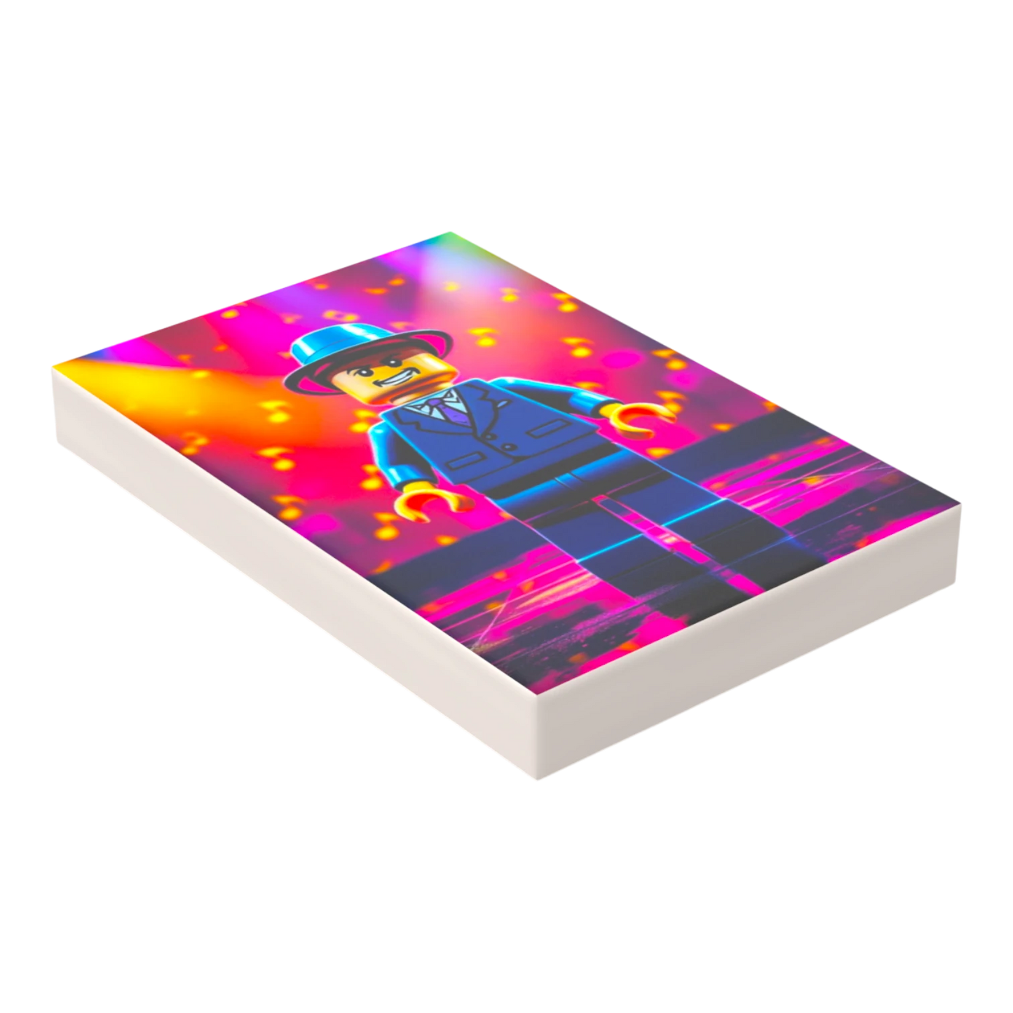 Bedruckte LEGO® Fliese 2x3 - Popstar Pop Art Nr. 14