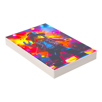 Bedruckte LEGO® Fliese 2x3 - Popstar Pop Art Nr. 13
