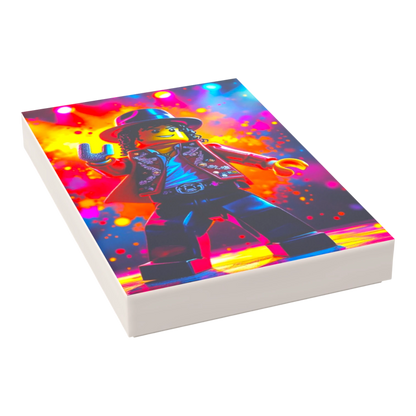 Bedruckte LEGO® Fliese 2x3 - Popstar Pop Art Nr. 13