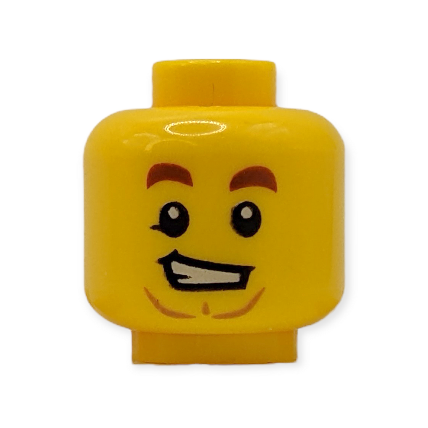 LEGO Head - 2601 Brown Eyebrows Lopsided Grin