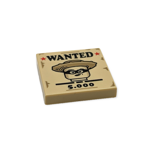 LEGO Tile 2x2 - Bandit Wanted Poster