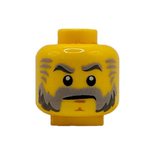LEGO Head - 1559 Beard Gray with Gray Eyebrows