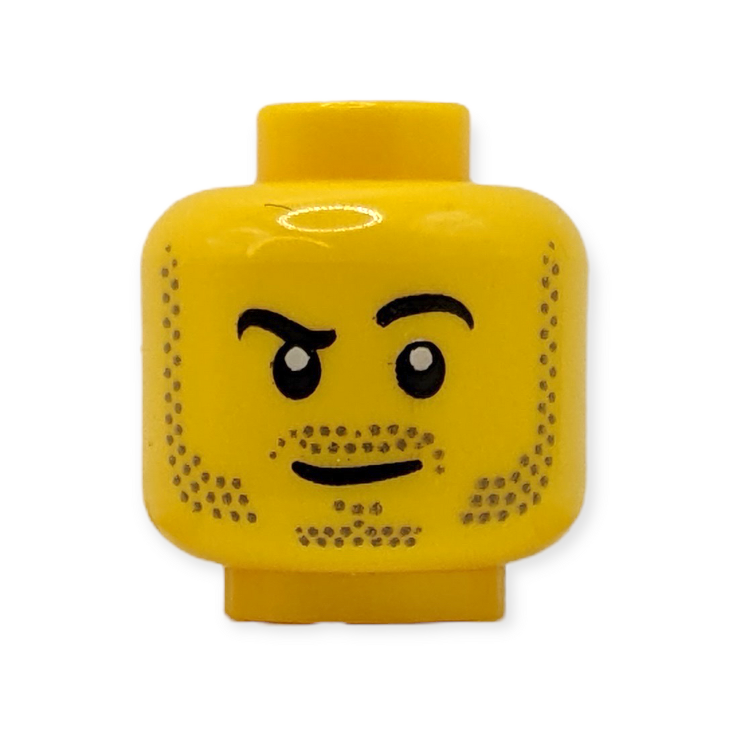 LEGO Head - 2524 Beard Stubble Raised Right Eyebrow