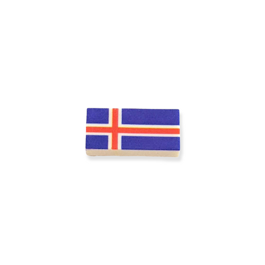 Bedruckte Fliese 1x2 - Isländische Flagge