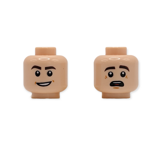 LEGO Head - 2264 Dual Sided Dark Brown Eyebrows