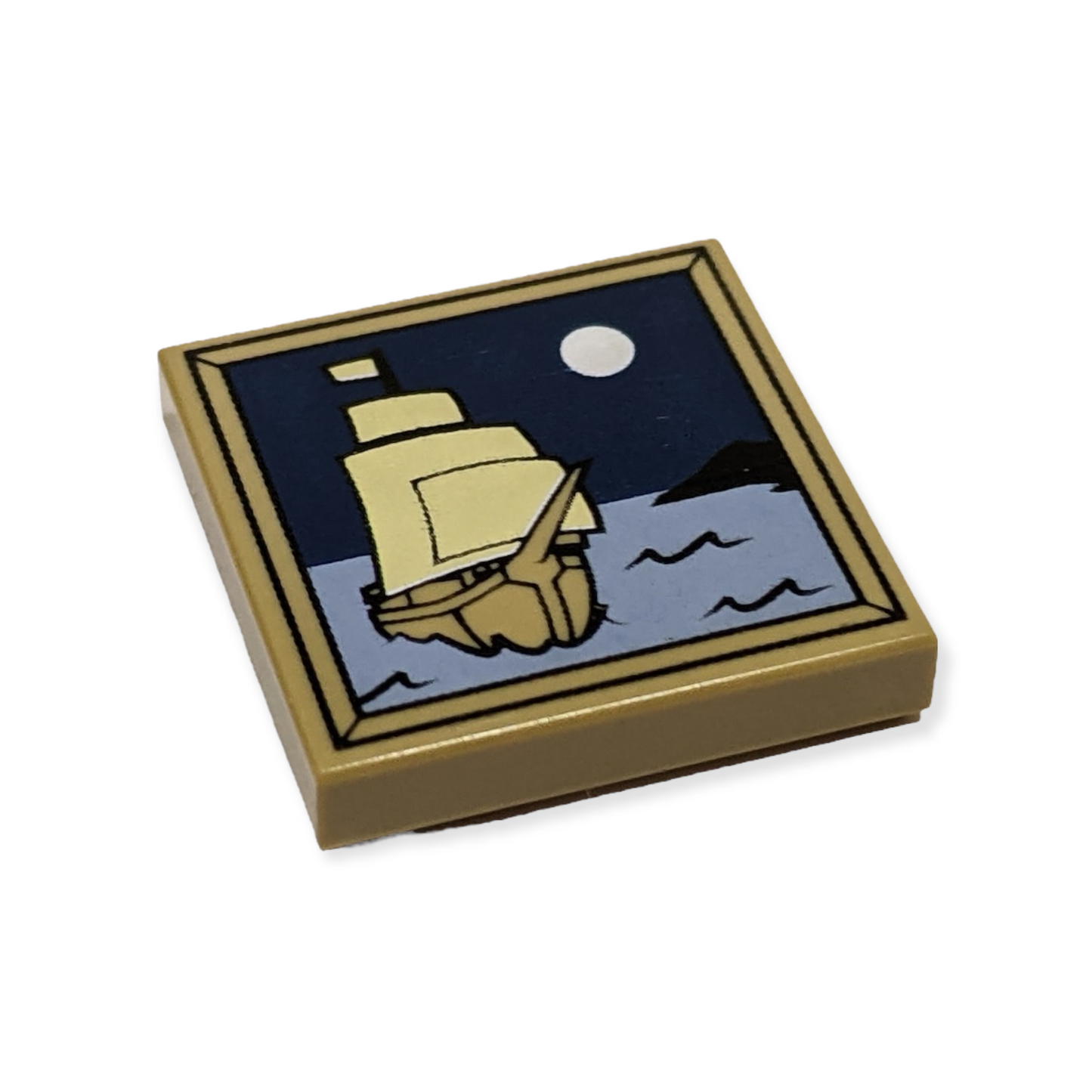 LEGO Tile 2x2 - Bild mit Segelschiff