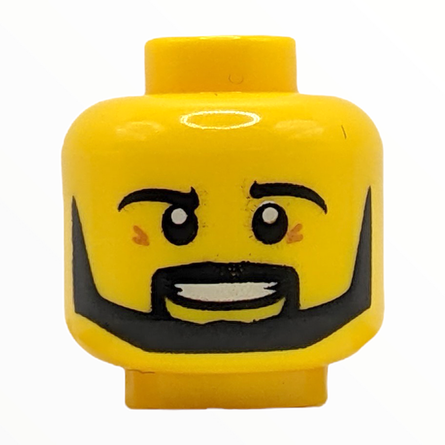 LEGO Head - 0012 Beard Black Angular Pupils Teeth