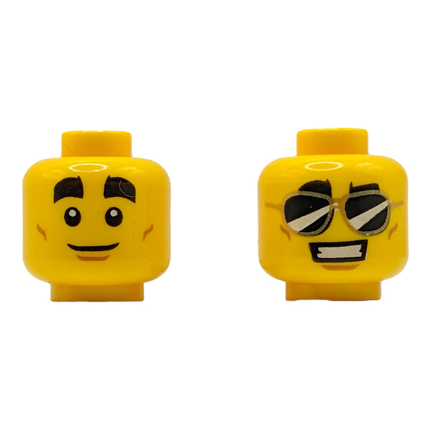 LEGO Head - 2970 Dual Sided Thick Black Eyebrows