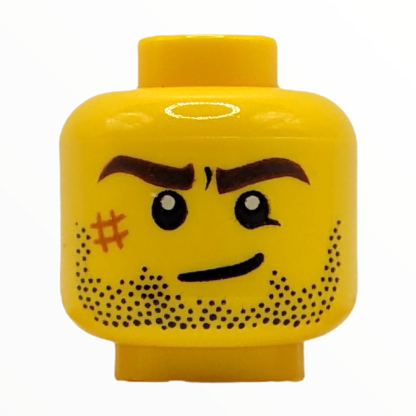 LEGO Head - Beard Stubble Brown Eyebrows
